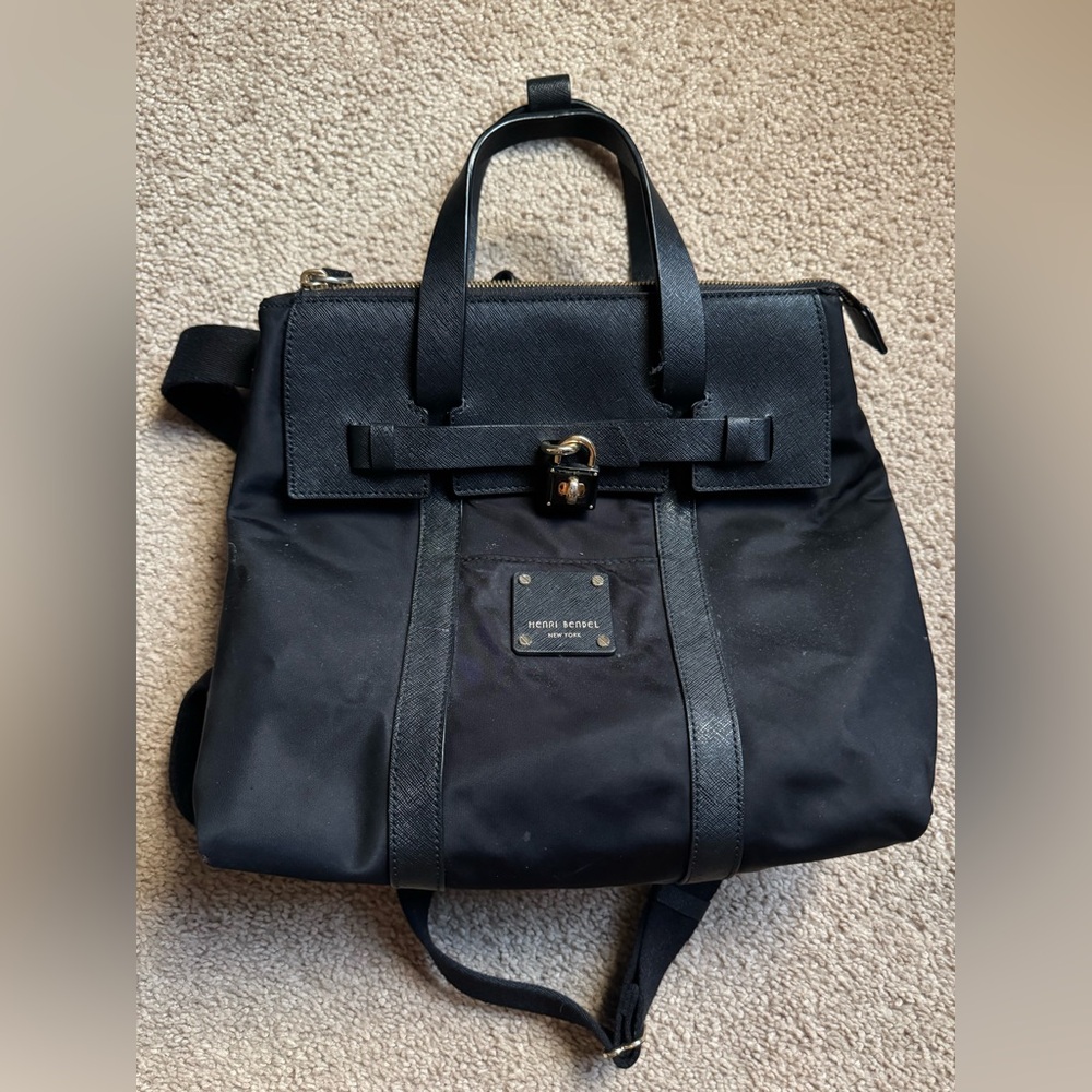 Henri Bendel Black womens backpack